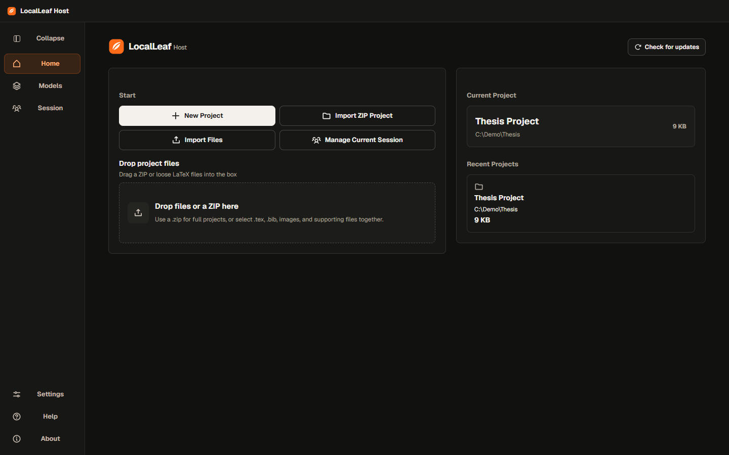 LocalLeaf Host home dashboard